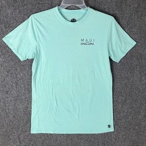 Maui T-Shirt Men's Medium Short Sleeve Blue Cotton‎ Blend Stained Adults M
